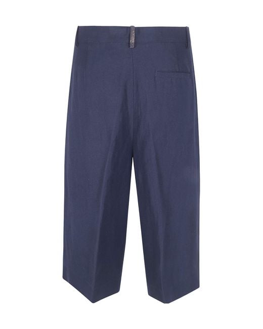 Fabiana Filippi Blue Pleated Bermuda Shorts