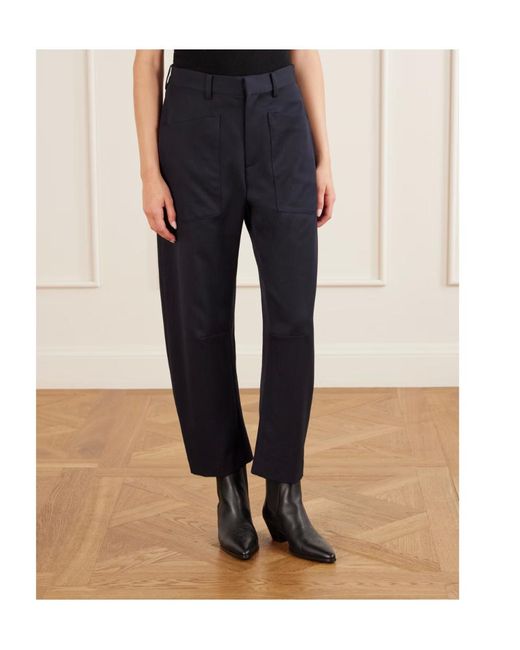 Nili Lotan Blue Casual Trousers With Belt Loops
