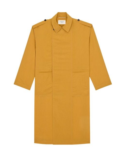 Saint Laurent Yellow Silk Trench Coat for men