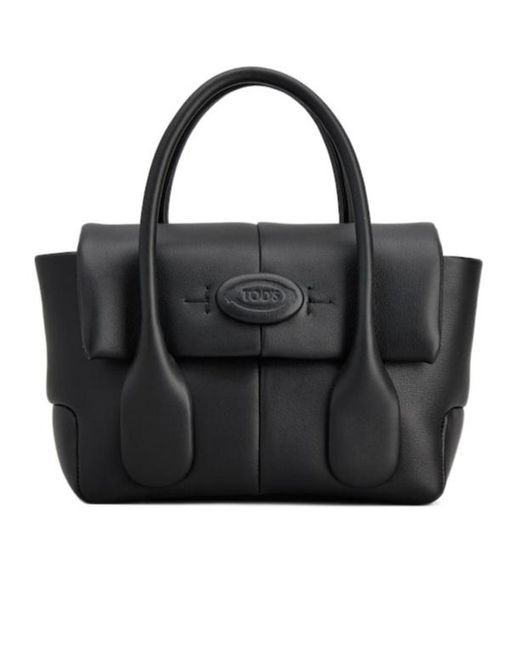 Tod's Black Mini Di Foldover Tote Bag
