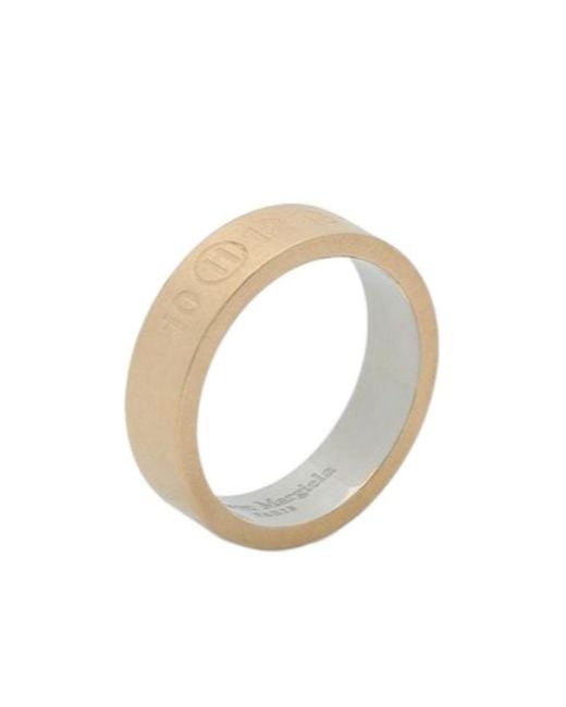 Maison Margiela Natural Logo-Engraved Thick-Band Ring for men