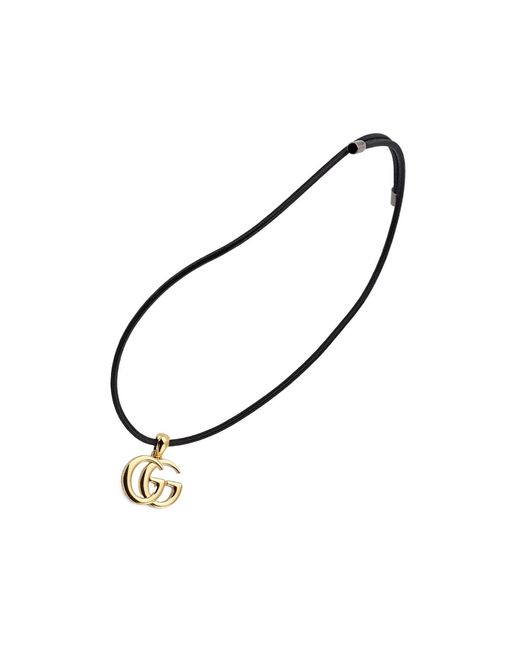Gucci Metallic Gg Marmont Magnetic Cord Necklace for men