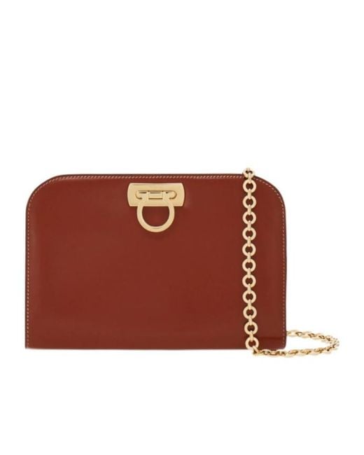 Ferragamo Red Diana Clutch