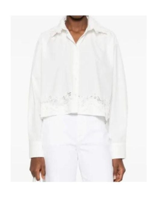 Ermanno Scervino White Lace-Detail Shirt