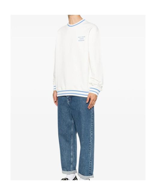 Drole de Monsieur White Crew-Neck Sweatshirt for men