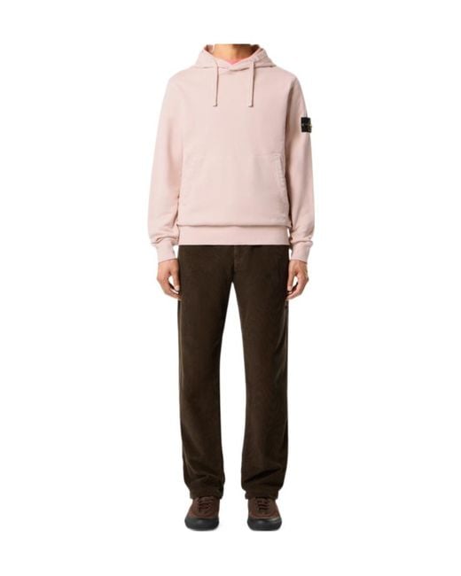 Stone Island Pink Regular-Fit Hooded Sweatshirt With Pouch Pocket for men
