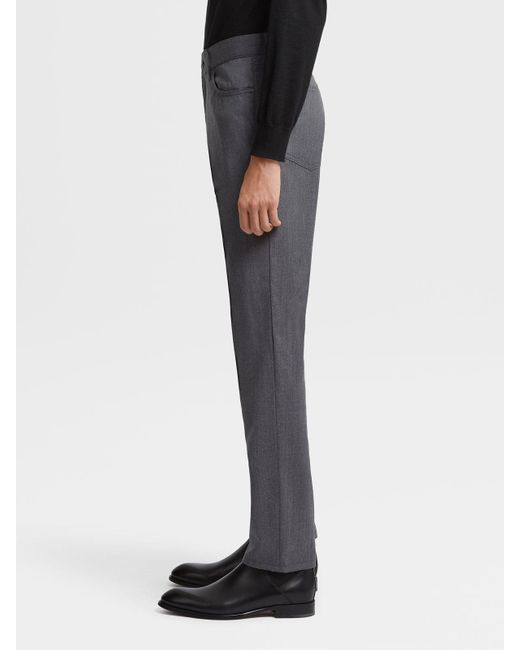 Zegna Gray Washed Roccia Pants for men