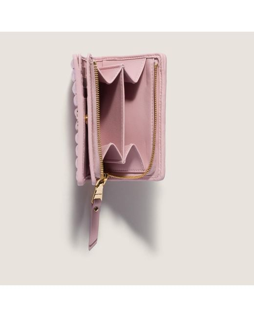 Miu Miu Pink Matelassé Nappa Leather Small Wallet
