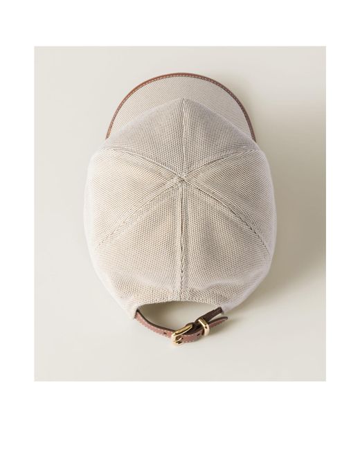 Miu Miu White Canvas And Leather Baseball Cap