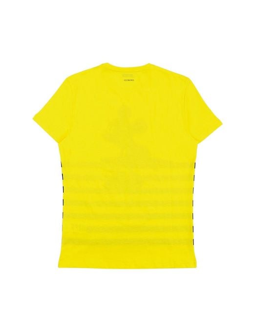 Iceberg Yellow Printed T-Shirt for men