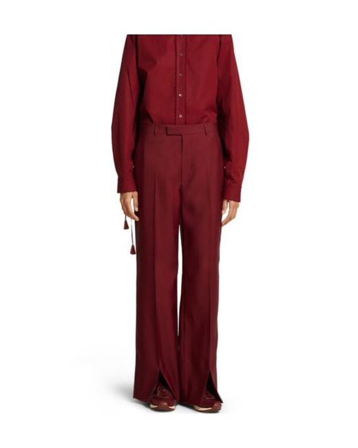 Gucci Red Straight-Leg Trousers