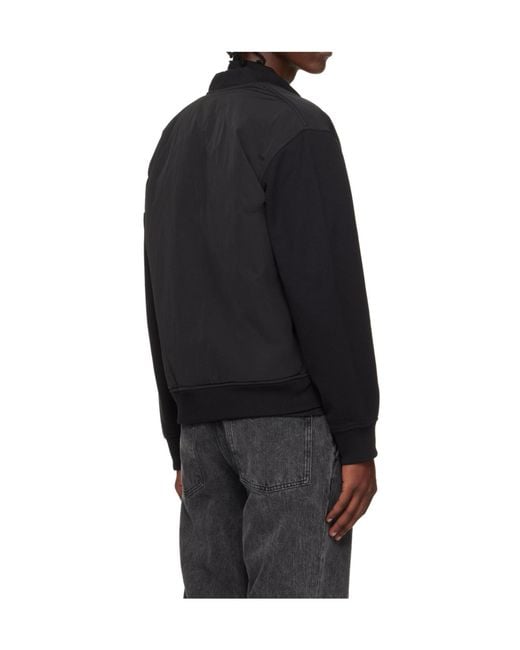 Boss Black Logo-Patterned Bomber Casual Jacket for men