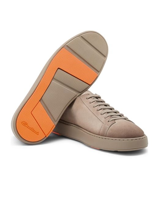 Santoni Gray Logo Embossed Sneakers for men