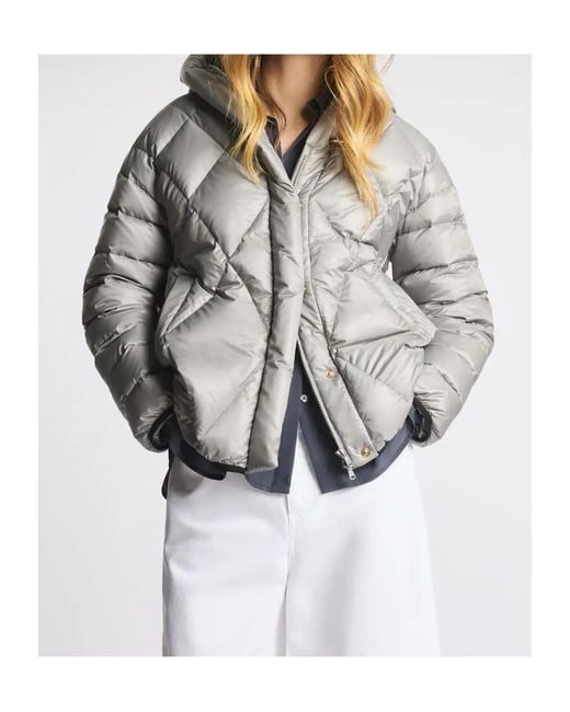 Fay Gray Argyle Quilted Hooded Jacket