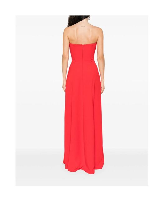 Solace London Red London Strapless Maxi Dress