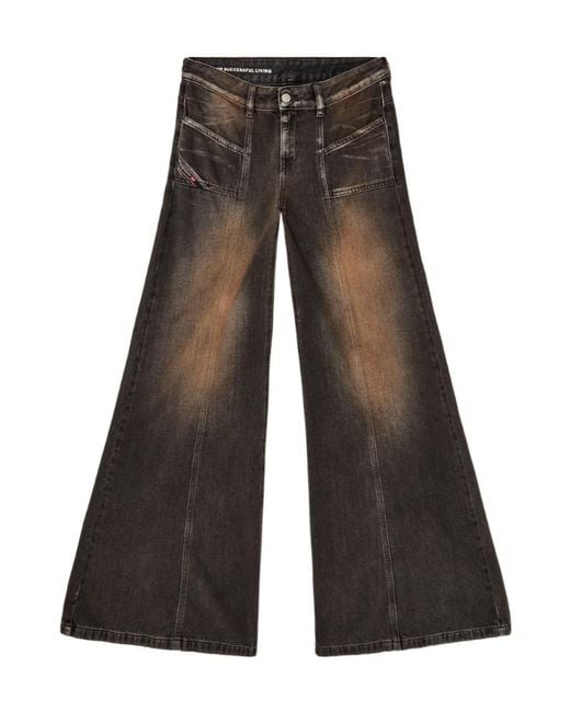 DIESEL Gray D-Akii Flare Jeans