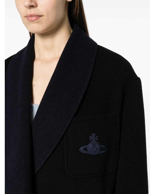 Vivienne Westwood Black Long-Sleeved Embroidered Coat