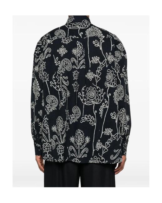 Giorgio Armani Black All-Over Printed Long-Sleeved Shirt for men