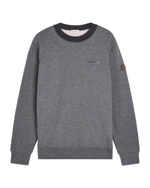 Moncler Gray Logo Cotton Sweatshirt for men