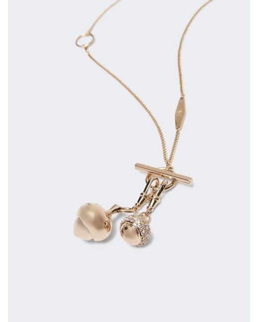 Max Mara White Long Necklace With Pendants