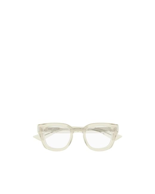Saint Laurent White Eyewear Oval Frame Glasses for men