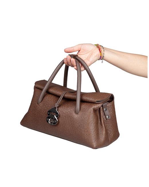 Zanellato Brown Top-Handle Shoulder Bag