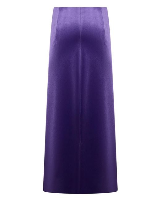 Philosophy Di Lorenzo Serafini Purple Velvet Midi Pencil Skirt