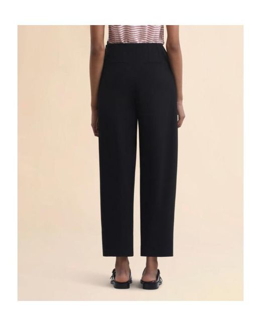 Marni Black Wool Blend Trousers With Symbol