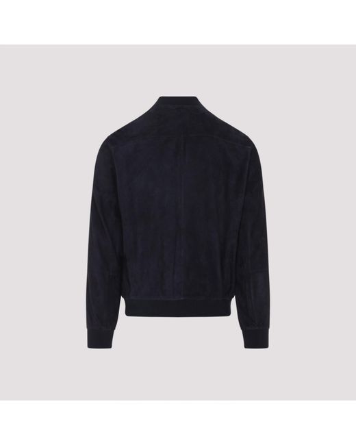 Brunello Cucinelli Blue Long-Sleeved Zip-Up Jacket for men