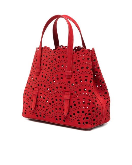 Alaïa Red Alaïa Mina 20 Cut-Out Top Handle Bag