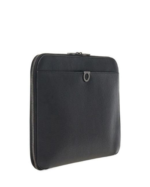 Ferragamo Black Gancini Document Holder for men