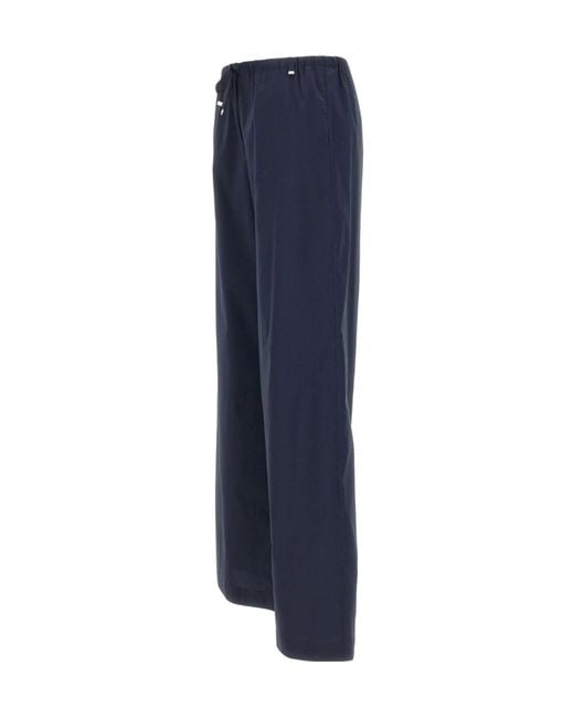 Herno Blue Wide-Leg Drawstring Pants