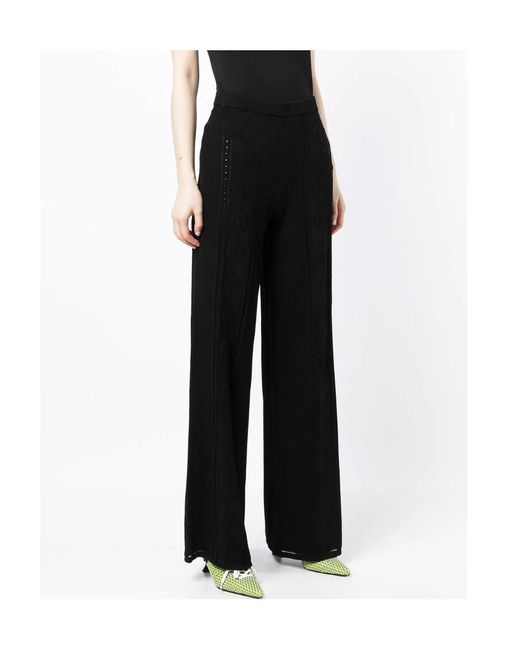 MARINE SERRE Black Crescent Moon Patterned High-Waist Trousers