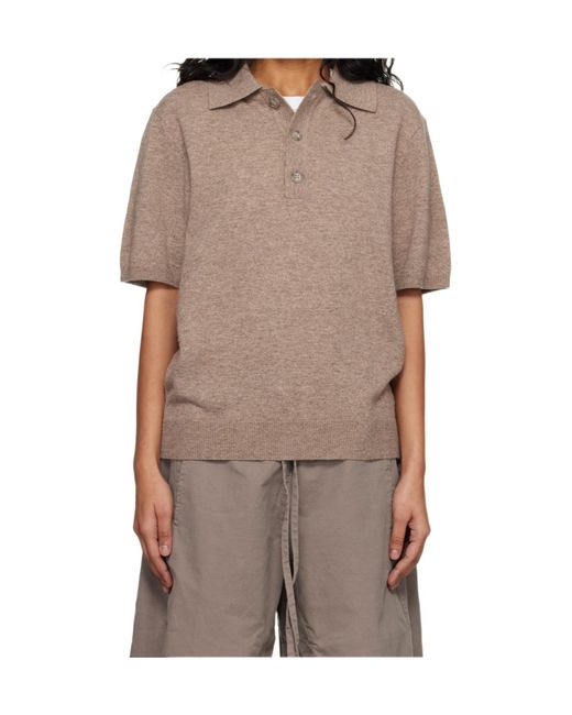 Entire studios Brown Short Sleeve Knit Polo