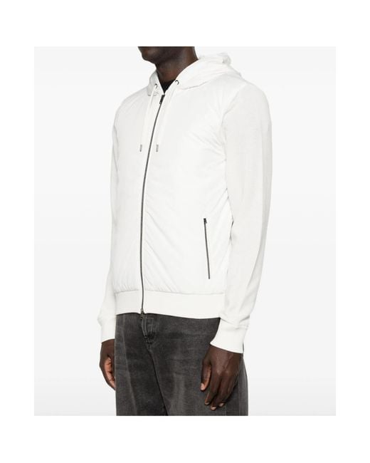 Herno White Zip-Up Hoodie for men