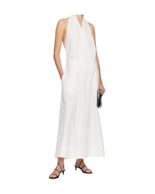 St. Agni White Halter Wrap Midi Dress