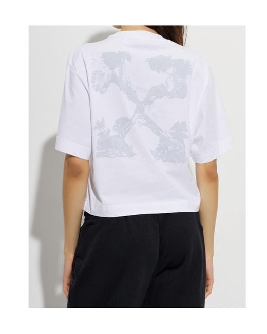 Off-White c/o Virgil Abloh White Cropped Short-Sleeve T-Shirt