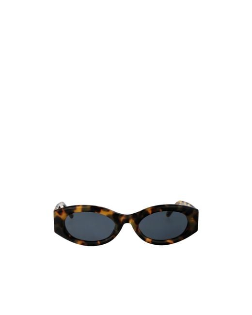 The Attico White The X Linda Farrow Oval Frame Sunglasses