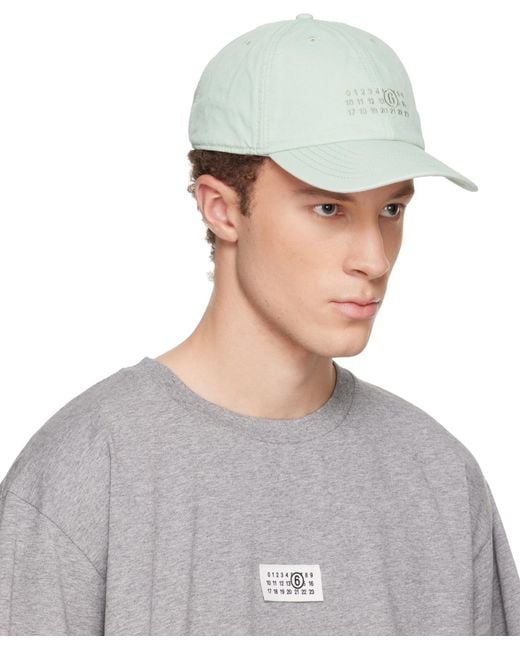 MM6 by Maison Margiela Green Logo Embroidered Cap for men
