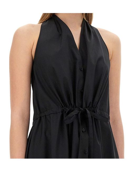 Aspesi Black Poplin Midi Dress