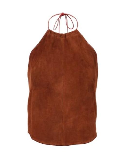 Stouls Brown Halterneck Suede Top