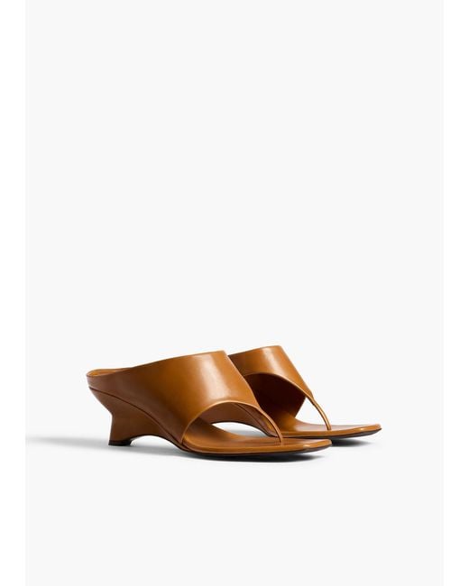 Khaite Brown Marlow Thong Mules