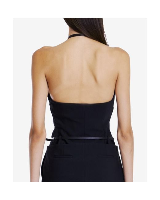 The Attico Blue The Crepe Stretch Top