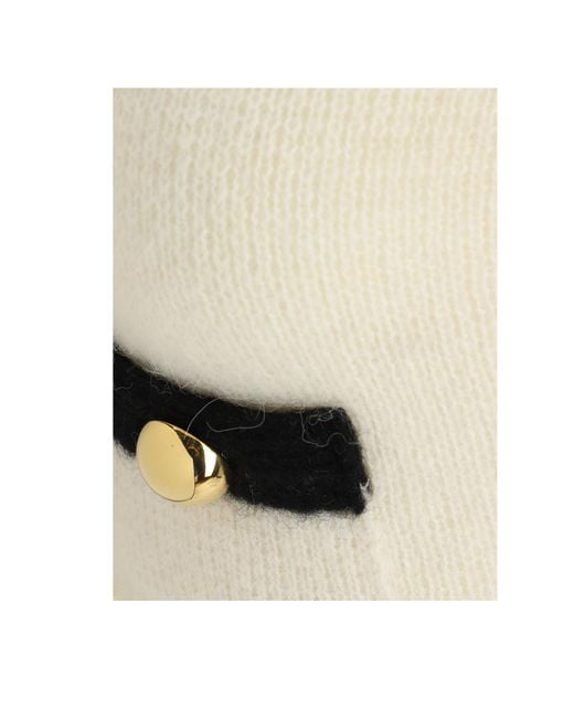 Alessandra Rich Natural Sleeveless Ribbed-Knit Top