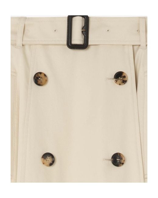 Burberry Natural Gabardine Trench Midi Skirt