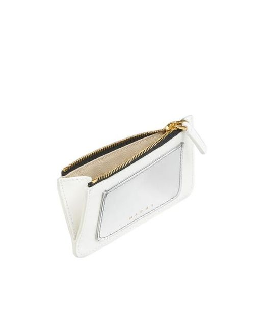 Marni White And Leather Card Holder