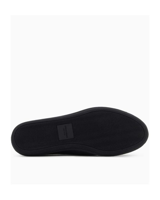 Giorgio Armani Black Almond Toe Slip-On Loafers for men