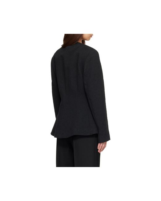 Totême  Black Crew Neck Long-Sleeved Casual Jacket