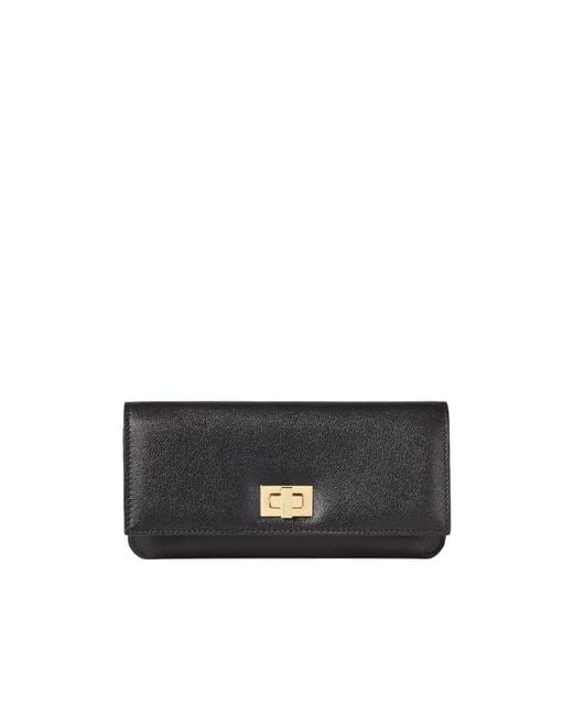 Fendi Black Turn-Lock Continental Wallet