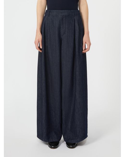 Max Mara Blue 'S Button Detailed Straight Leg Jeans